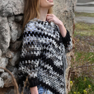 Πόντσο πολύχρωμο με μανίκια