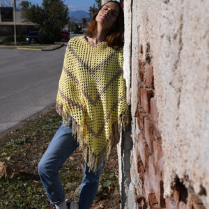 Πόντσο χωρίς μανίκια απλό Granny