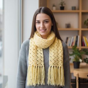 Κασκόλ πλάγια πλέξη