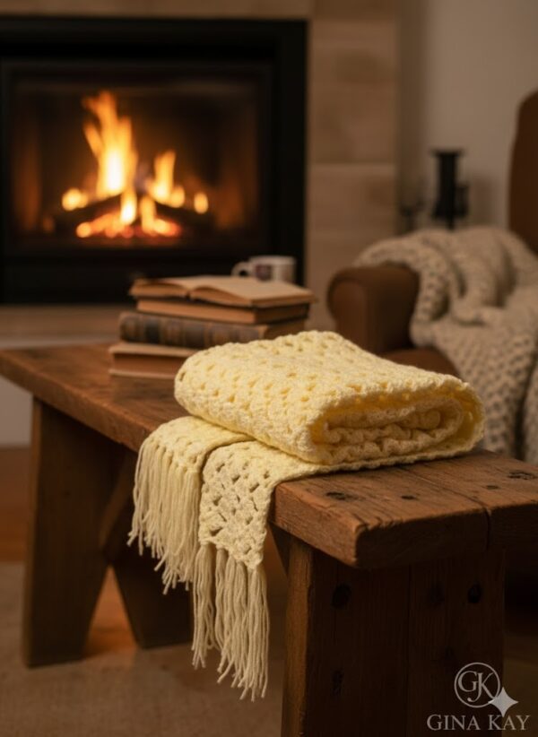 κίτρινο κασκόλ με πλάγια πλέξη. 1 jpg