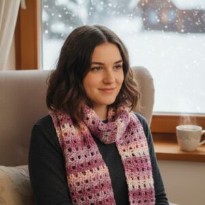 Κασκόλ πλέξη φιλέ