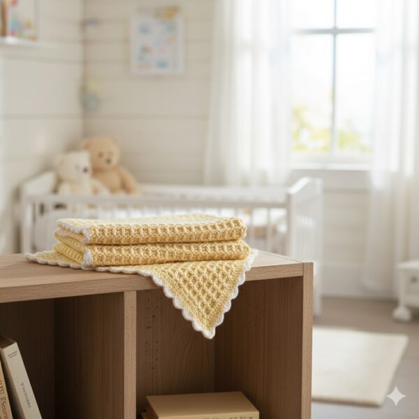 κουβερτούλα βαφλα κίτρινη