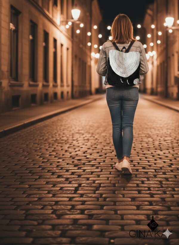 σακιδιο λευκό με κοπέλα